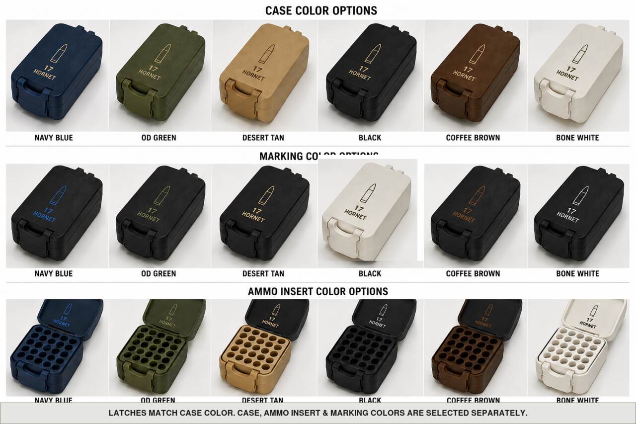Case, ammo insert, and marking color options for 17 Hornet - 105 Rounds