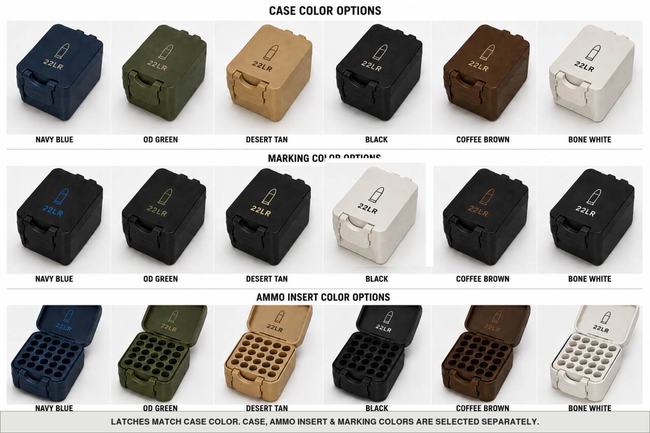 Case, ammo insert, and marking color options for 22Lr - 300 Rounds