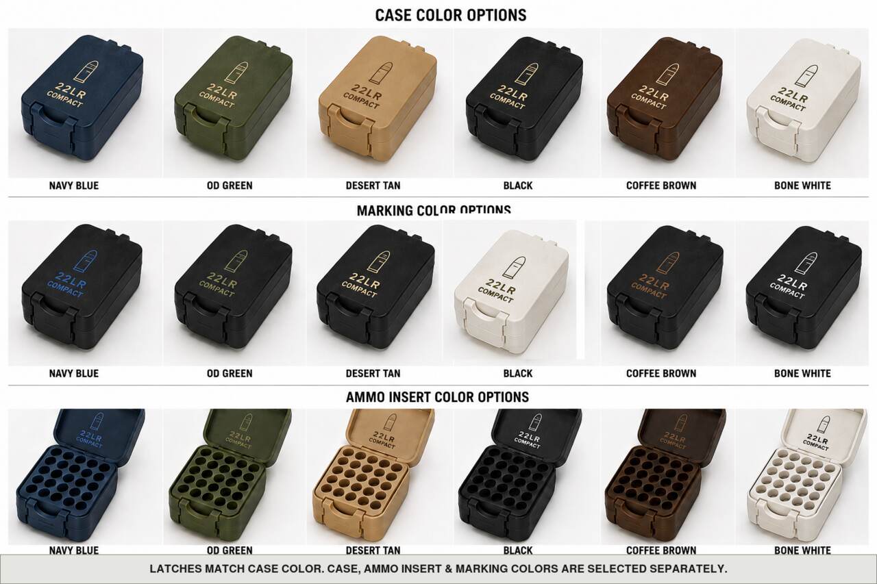 Case, ammo insert, and marking color options for 22Lr - Compact - 50/60/78 Rounds