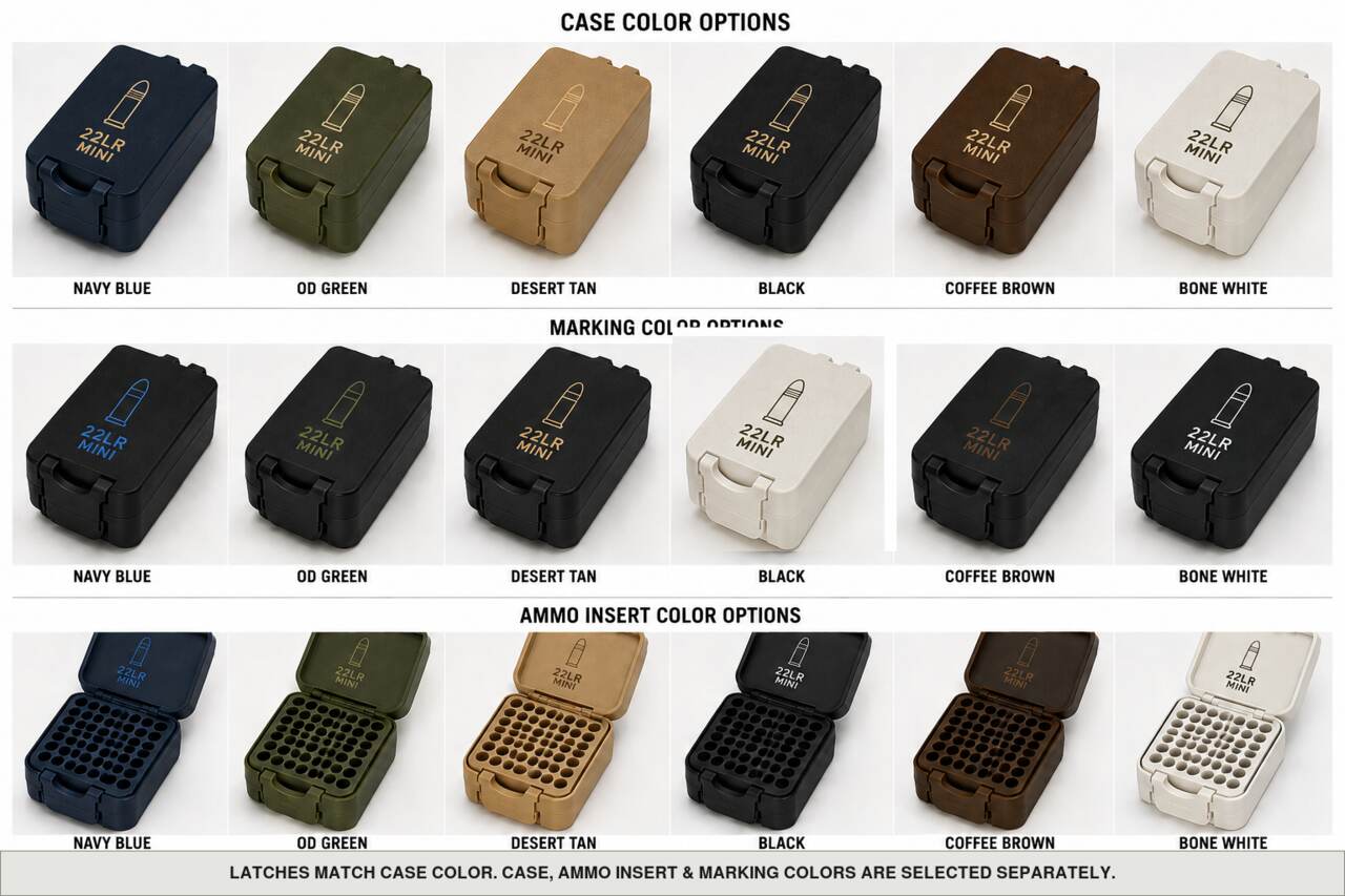 Case, ammo insert, and marking color options for 22Lr - Mini - 25/36/49 Rounds