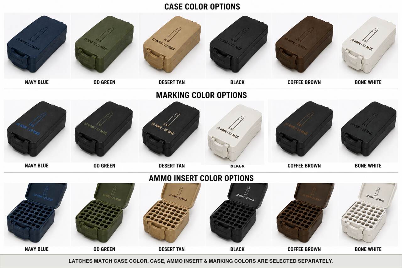 Case, ammo insert, and marking color options for 22Wmr (22Mag) - 120 Rounds