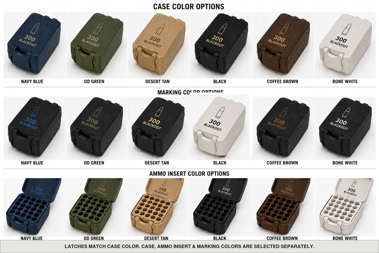 Case, ammo insert, and marking color options for 300 Blackout - 50 Rounds