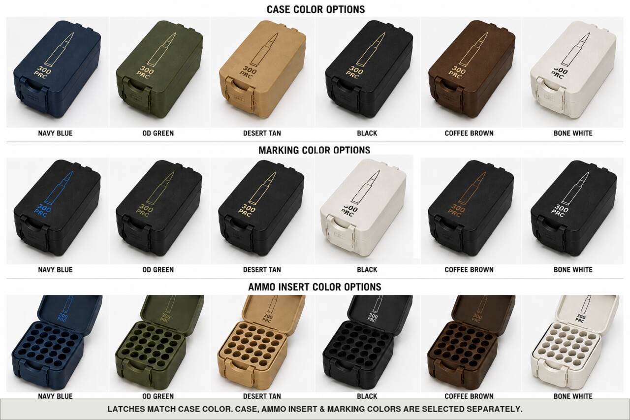 Case, ammo insert, and marking color options for 300 Prc - 36 Rounds