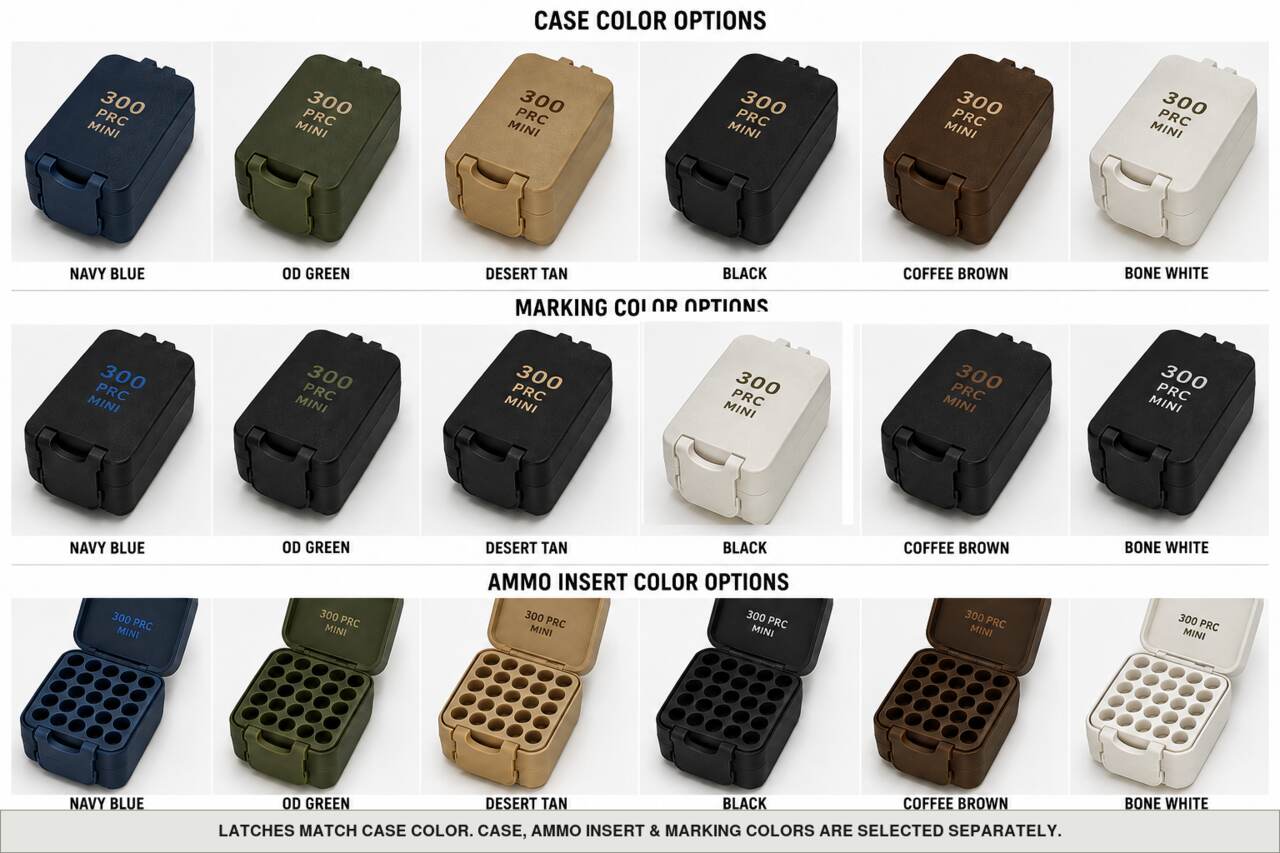 Case, ammo insert, and marking color options for 300 Prc - Mini - 16 Rounds