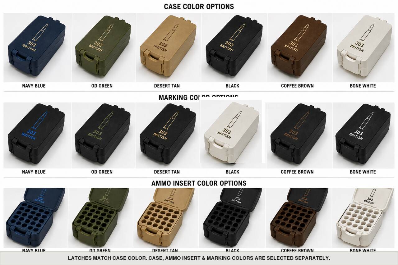 Case, ammo insert, and marking color options for 303 British - 50 Rounds