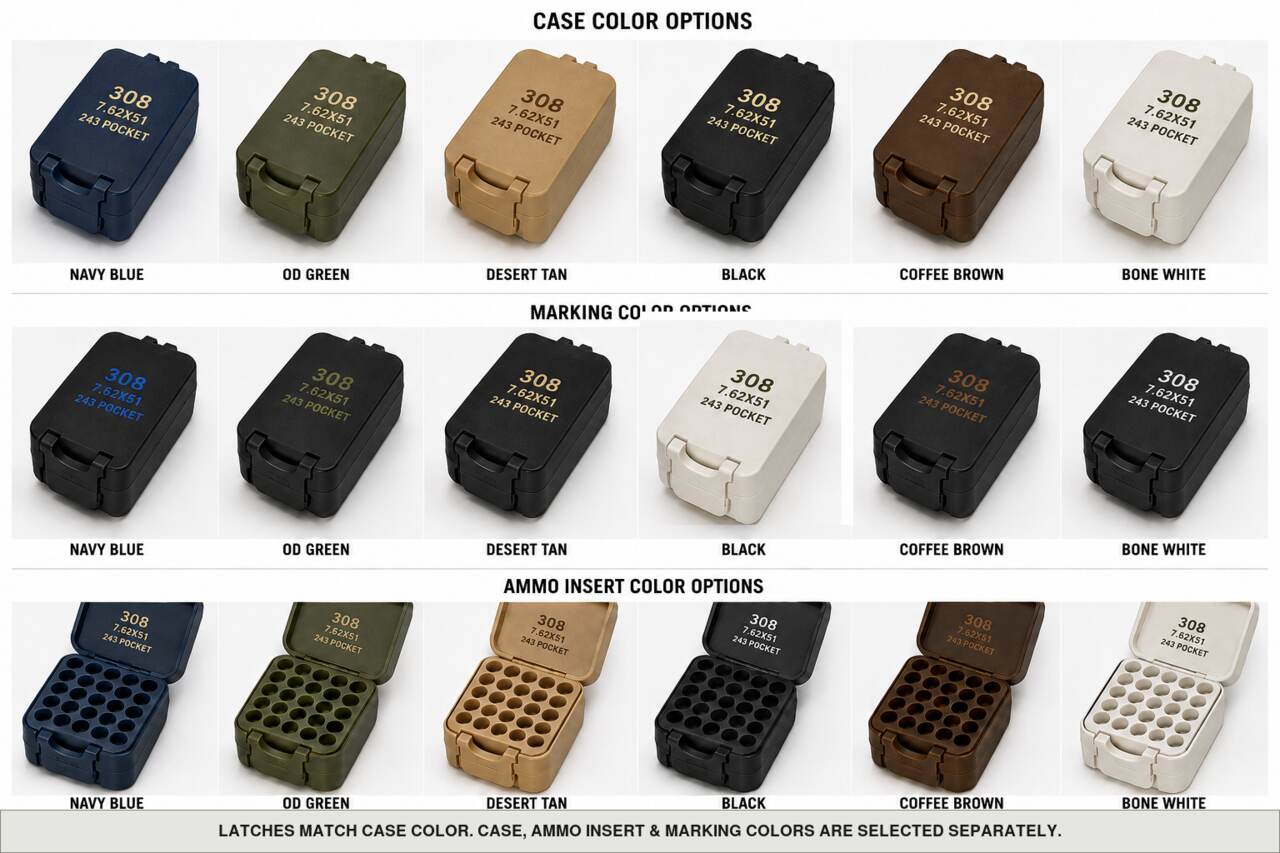 Case, ammo insert, and marking color options for 308 / 7.62X51 / 243 - Pocket - 10 Rnds