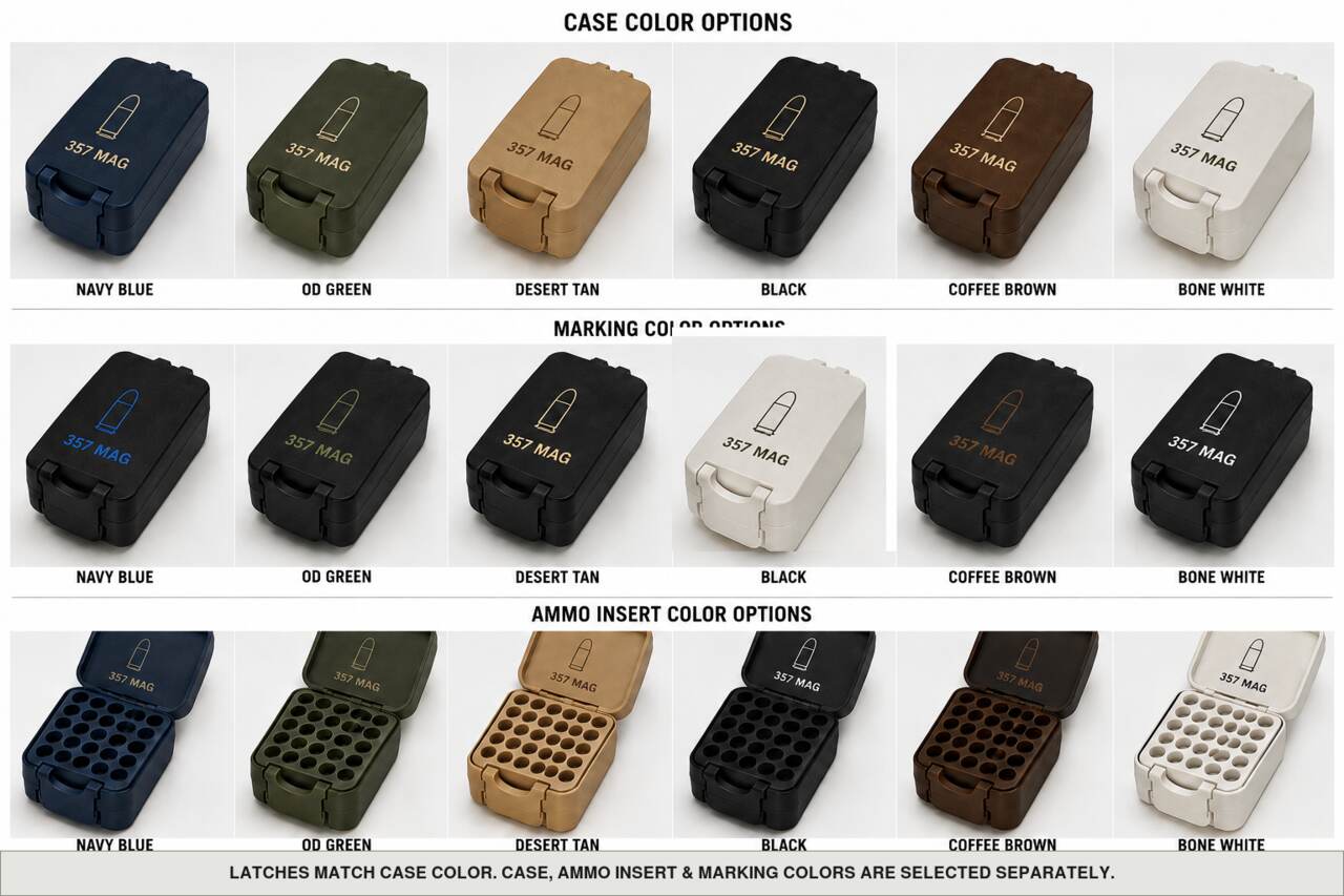 Case, ammo insert, and marking color options for 357 Mag - 100 Rounds