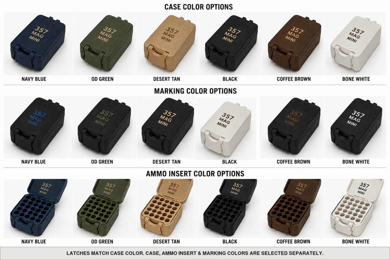 Case, ammo insert, and marking color options for 357 Mag - Mini - 25 Rounds