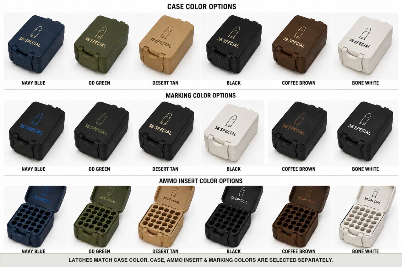 Case, ammo insert, and marking color options for 38 Special - 50 Rounds