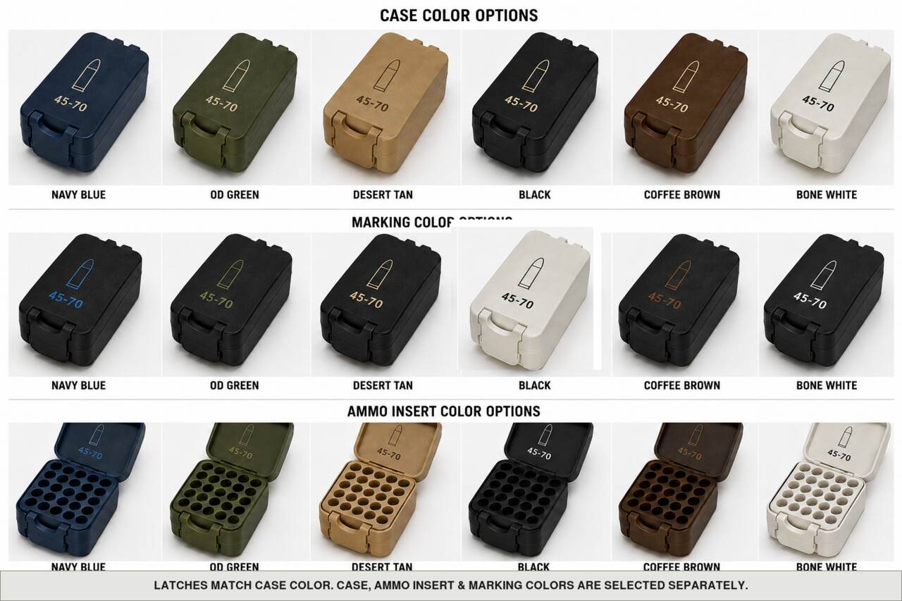 Case, ammo insert, and marking color options for 45-70 - 36 Rounds