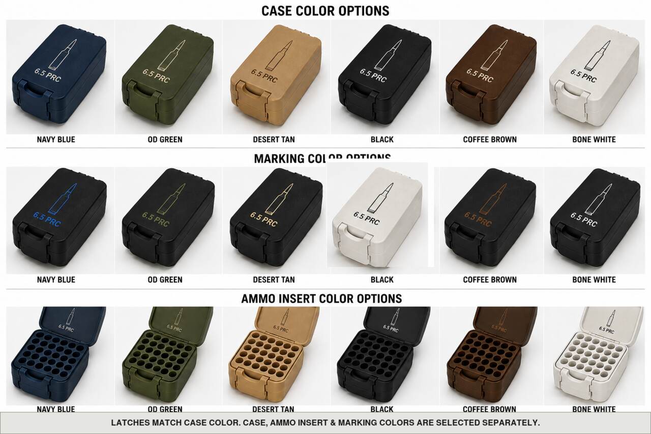 Case, ammo insert, and marking color options for 6.5 Prc - 36 Rounds