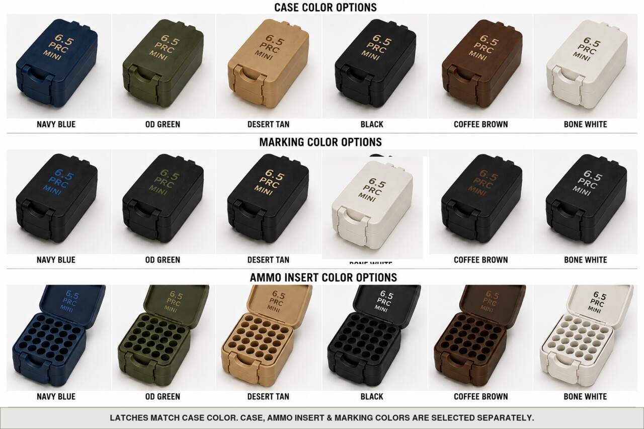 Case, ammo insert, and marking color options for 6.5 Prc - Mini - 16 Rounds