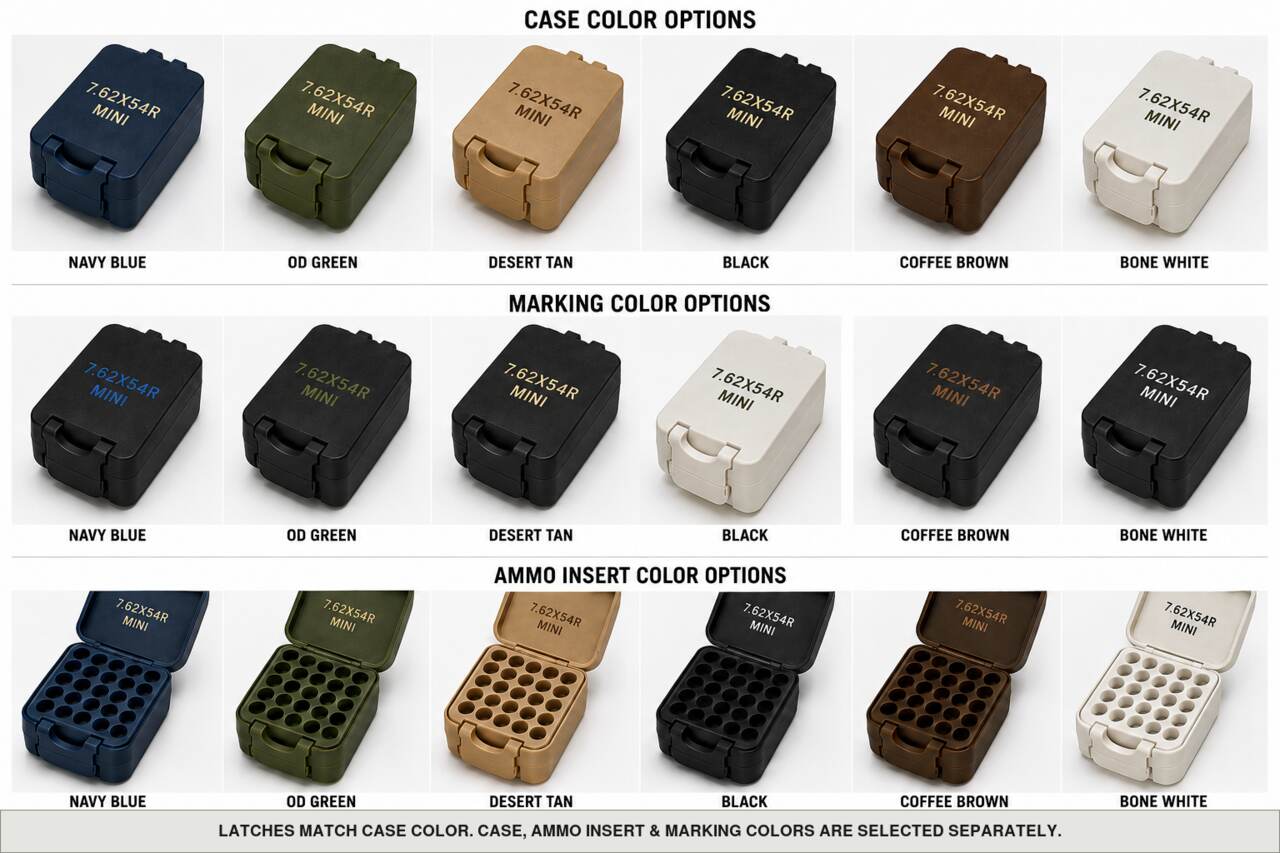 Case, ammo insert, and marking color options for 7.62X54R - Mini - 16 Rounds