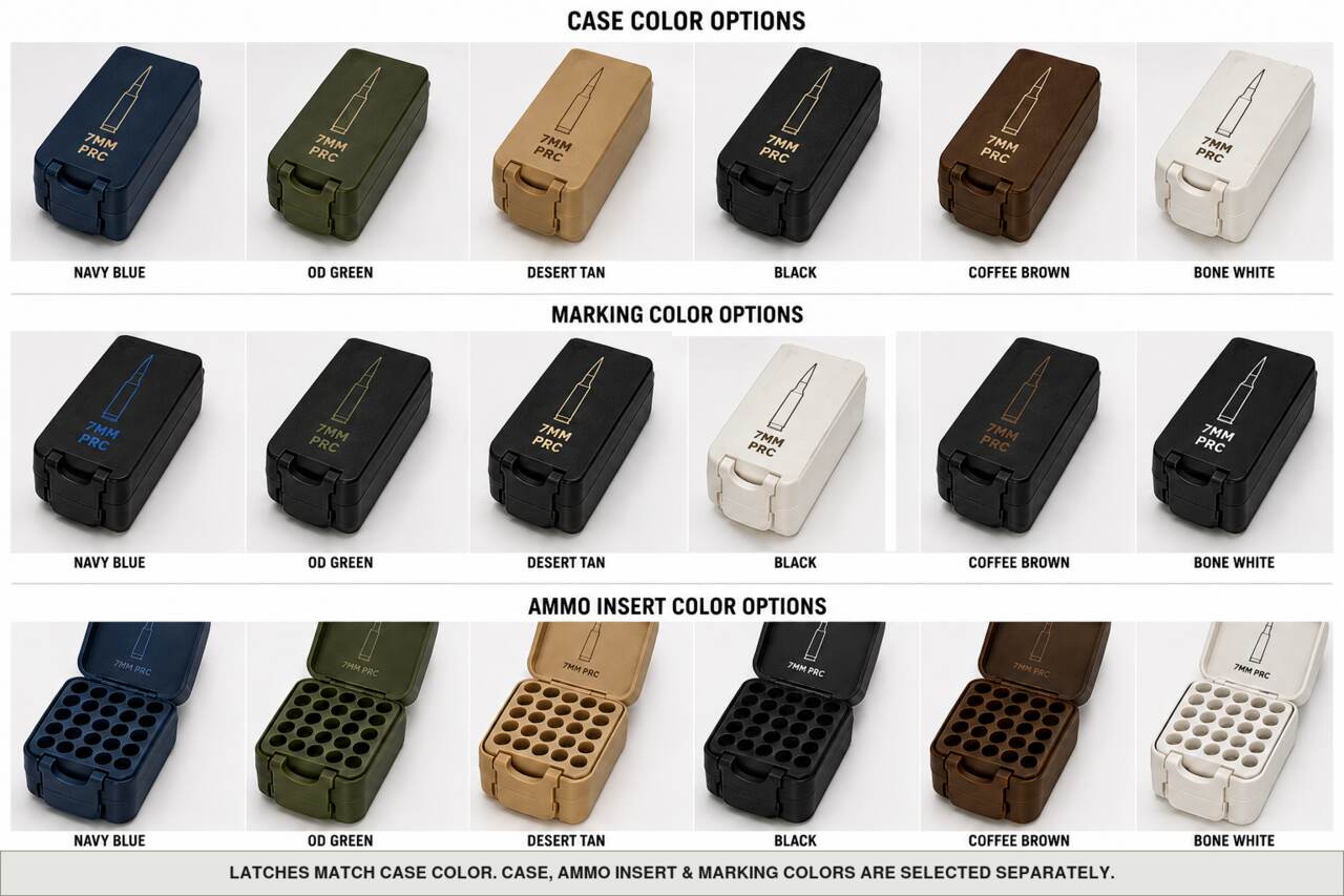 Case, ammo insert, and marking color options for 7Mm Prc - 36 Rounds