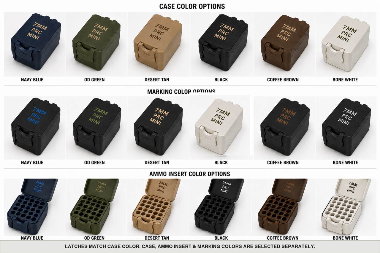 Case, ammo insert, and marking color options for 7Mm Prc - Mini - 16 Rounds