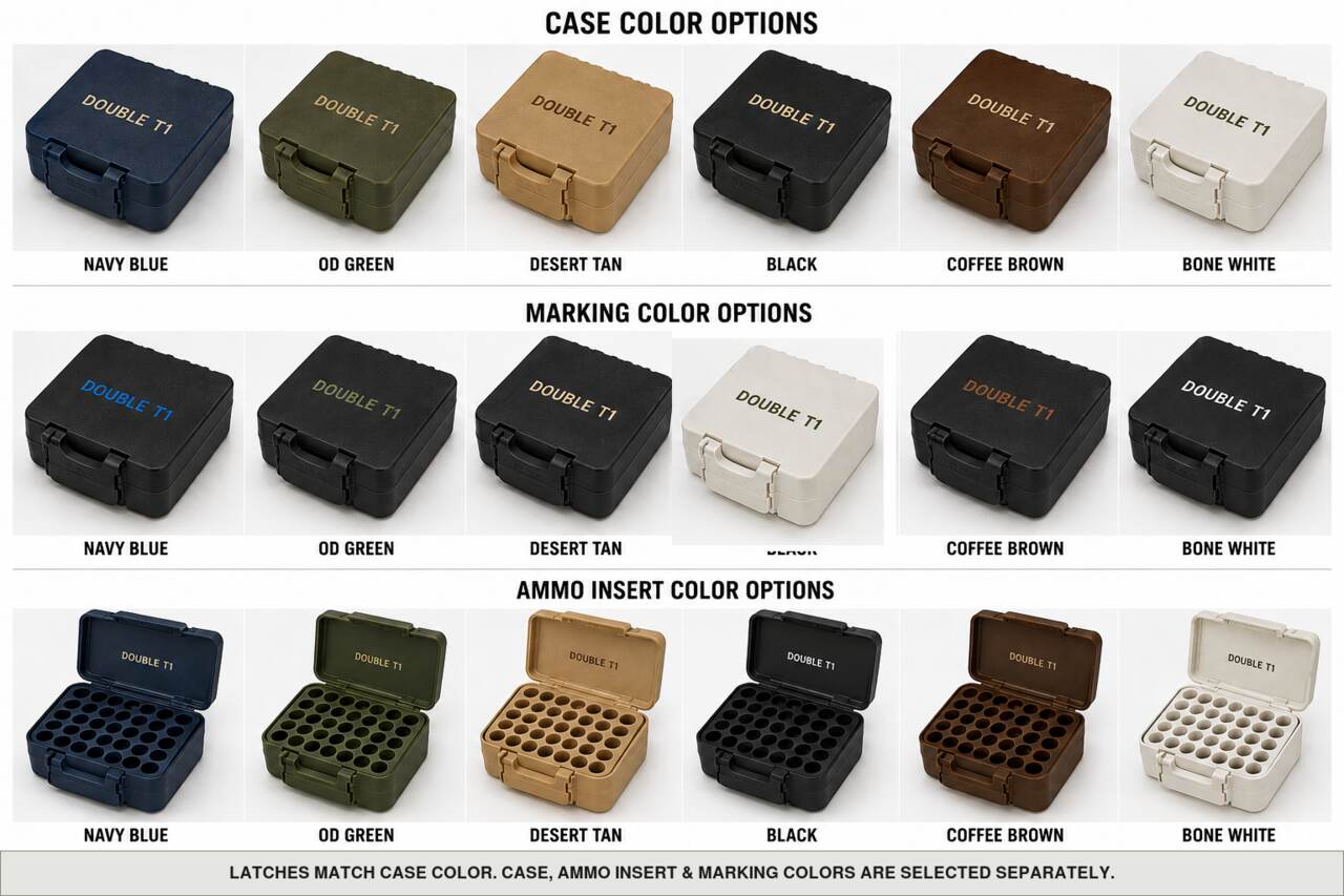 Case, ammo insert, and marking color options for Double - T1 - 9/10/22Lr/380/40/45...