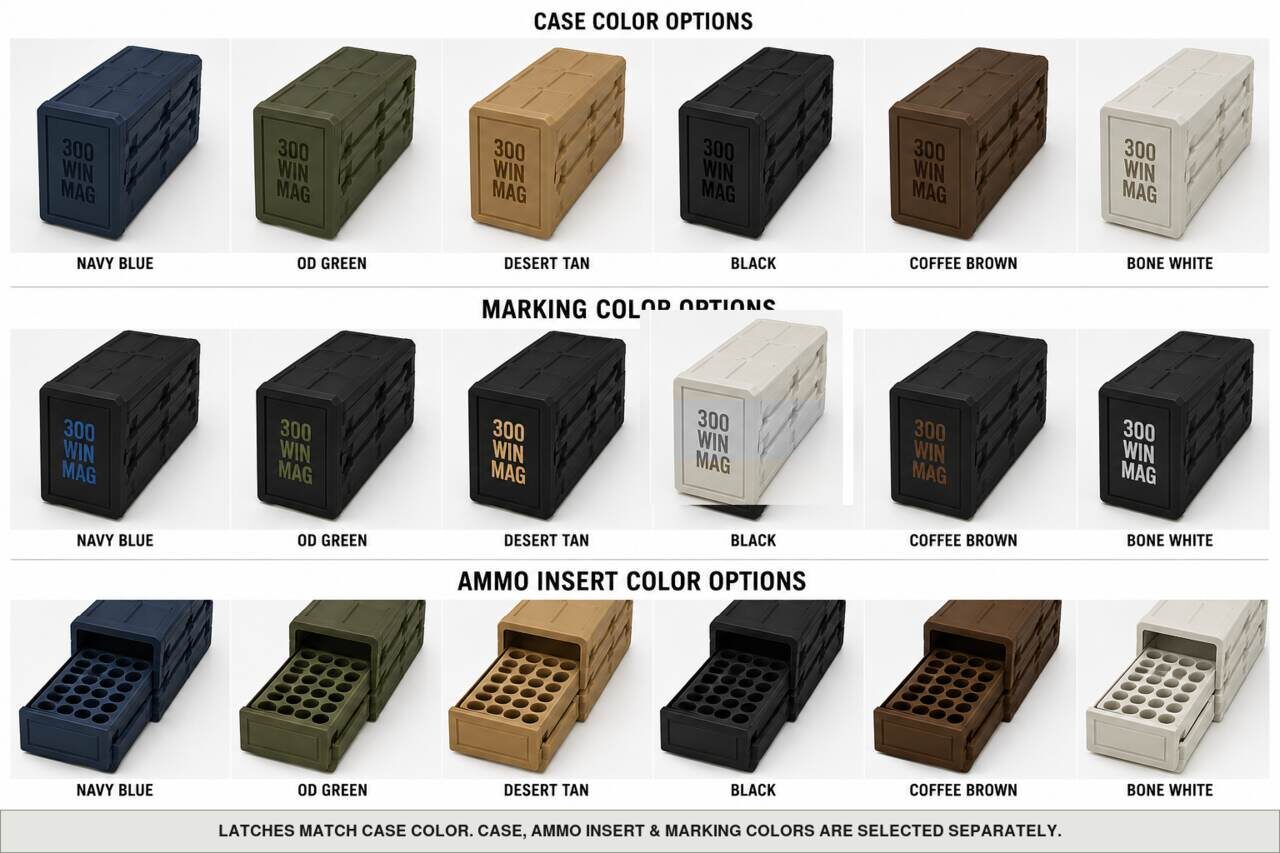 Case, ammo insert, and marking color options for 300 Win Mag