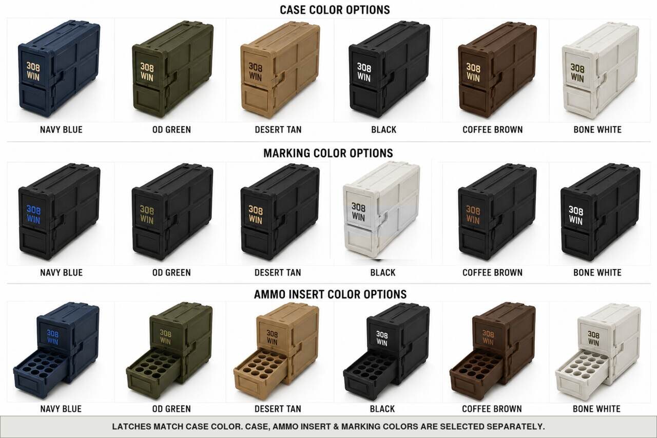 Case, ammo insert, and marking color options for 308 Win - 20 Rounds
