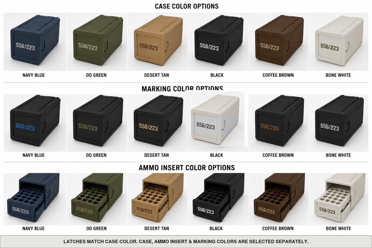 Case, ammo insert, and marking color options for 556/223
